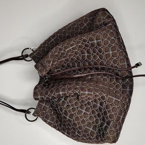 kate spade Brown Geometric Drawstring Shoulder Bag